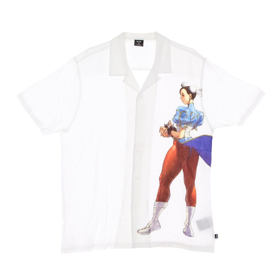 Chun Li Resort Shirt X Street Fighter White Men's Short Sleeve Shirt