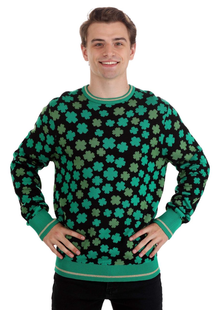 Clovers All-Over Print St Patrick's Sweater for Adults