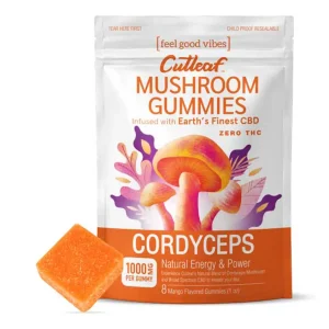 Cordyceps Cutleaf Mushroom Gummies Zero THC 1000mg