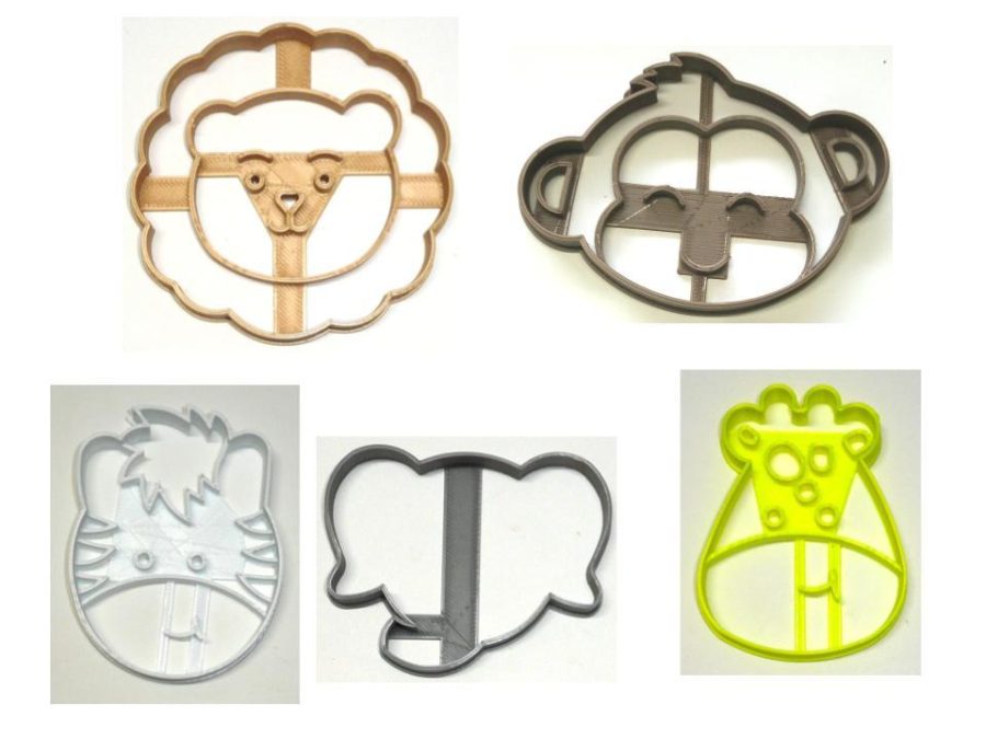 Cutesy Animal Face Zoo Safari Set of 5 Cookie Cutters USA PR1460