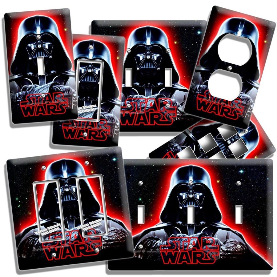 DARTH VADER RED GLOW STAR WARS DARK FORCE LIGHT SWITCH OUTLET WALL PLATES DECOR