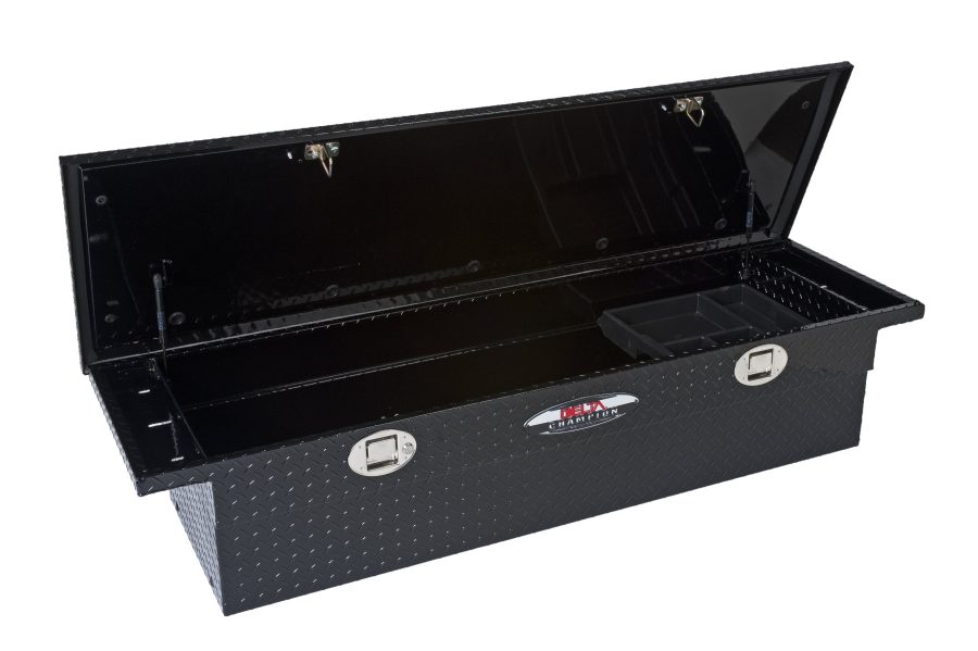 DELTA 1-351002 Crescent Gear-Lock Black Aluminum Low-Profile Single Lid Fullsize Crossover Truck Box