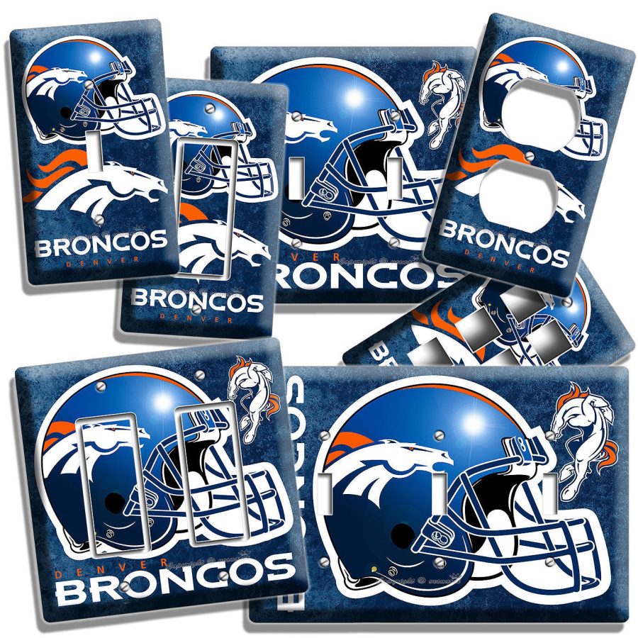 DENVER BRONCOS FOOTBALL TEAM LIGHT SWITCH OUTLET WALL PLATES GAME ROOM MAN CAVE