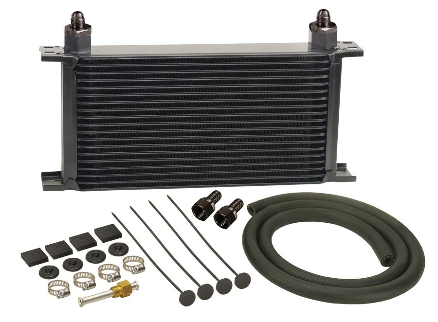 DERALE 13403 Series 10000 Stacked Plate Transmission Oil Cooler 19 Row,Black