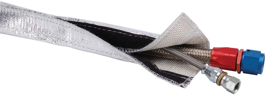 DESIGN ENG 10457 0Heat Shroud 1/2 INCH - 3/4 INCH I.D. x 3ft Aluminized Sleeving for Ultimate Hi-Temp Protection (with Hook and Loop Closure)