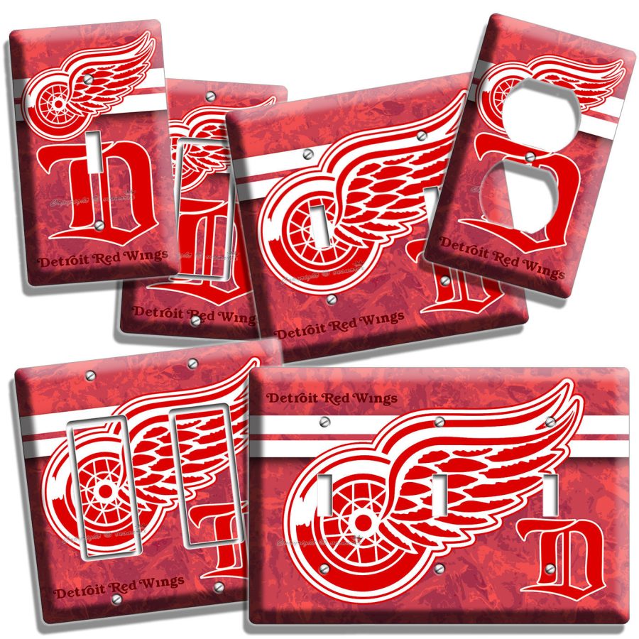 DETROIT RED WINGS NHL DRW HOCKEY TEAM LOGO LIGHT SWITCH OUTLET WALL PLATES COVER