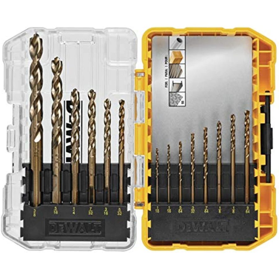 DEWALT Cobalt Alloy Steel Drill Bit Set with Pilot Point, 14-Piece (DWA1240)