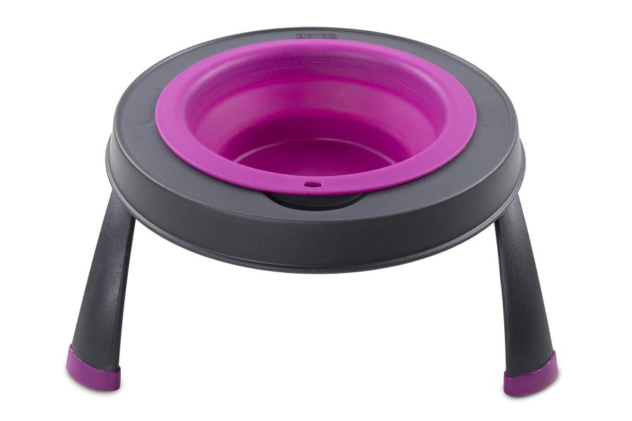 DEXAS PW1304322405 Pets Single Elevated Pet Feeder/Pet Bowl, I.5 Cup Capacity, Fuchsia, Small