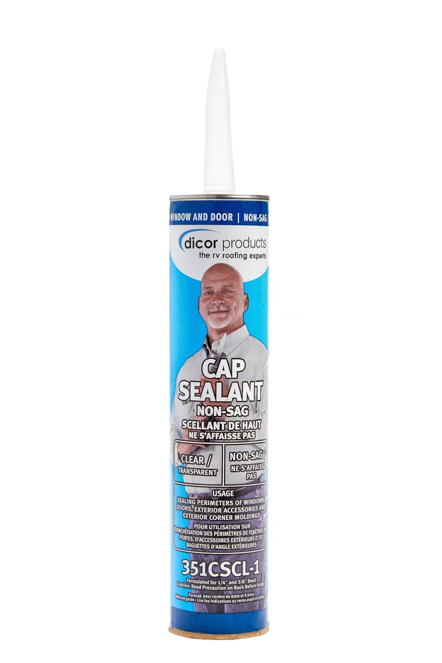 DICOR 351CSCL-1 HAPS-Free Cap Sealant - Clear for RV Window and Door Maintenance