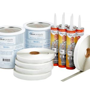 DICOR 401-CK-G Rubber Roof Kit - Bonding Adhesive, RV, Trailer, Motorhome Repair Butyl Tape, Lap Sealant Included