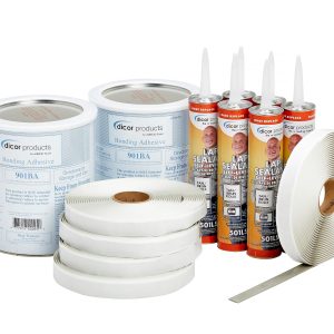 DICOR 401-CK-T Rubber Roof Kit - Bonding Adhesive, RV, Trailer, Motorhome Repair Butyl Tape, Lap Sealant Included