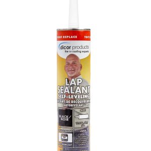 DICOR 501LSB-1 HAPS-Free Self-Leveling Lap Sealant for horizontal surfaces - 10.3 Oz, Black, Secure, Ideal for RV Roofing, Maintenance, Repair, Appliance Application