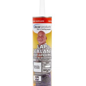 DICOR 501LSW-1 HAPS-Free Self-Leveling Lap Sealant for horizontal surfaces - 10.3 Oz, White, Secure, Ideal for RV Roofing, Maintenance, Repair, Appliance Application (Case of 12)