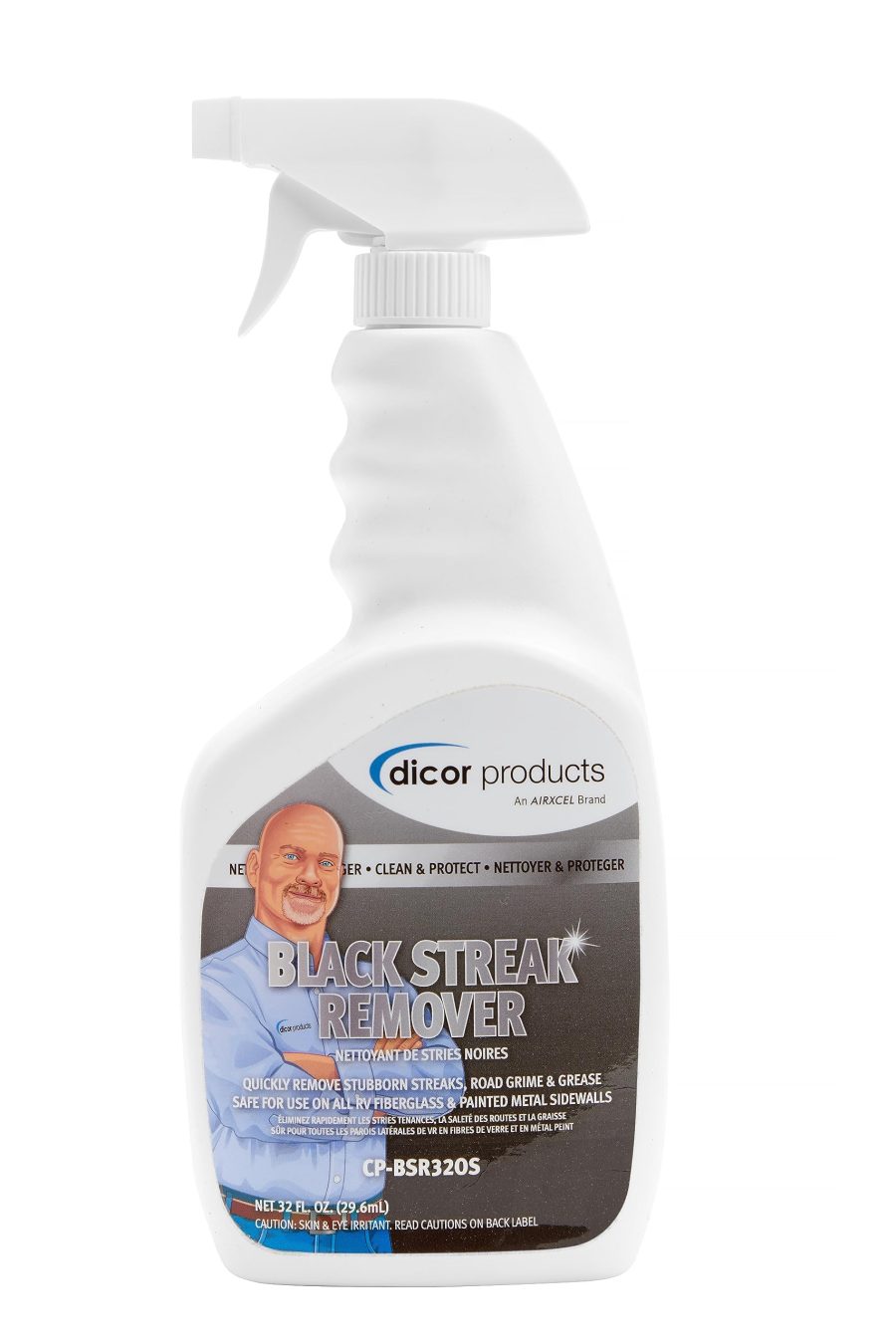 DICOR CP-BSR320S Black Streak Remover Cleaner Spray for RV Roofs and Exterior, White