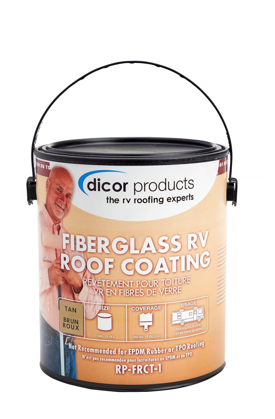 DICOR RP-FRCT-1 Tan Fiberglass RV Roof Coating - Long-Lasting and Durable