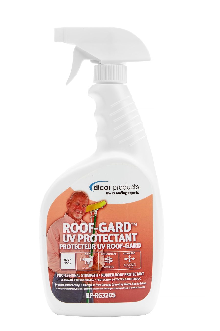 DICOR RP-RG320S Rubber Roof Protectant - 32 oz - White - Long-Lasting and Durable