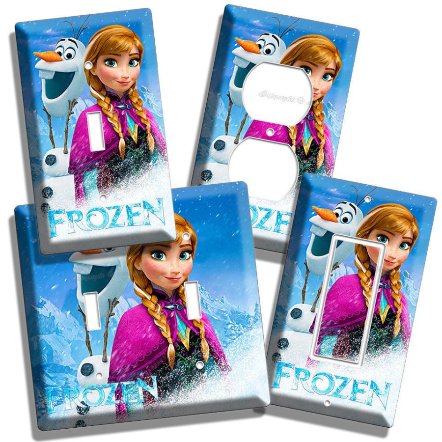 DISNEY FROZEN ANNA OLAF LIGHT SWITCH OUTLET PLATES ROOM GIRLS BEDROOM HD DECOR 2