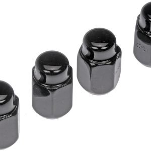 DORMAN 711-211 Wheel Nut Black Chrome Acorn 2-Pc 1/2-20 Compatible with Select Models, 4 Pack