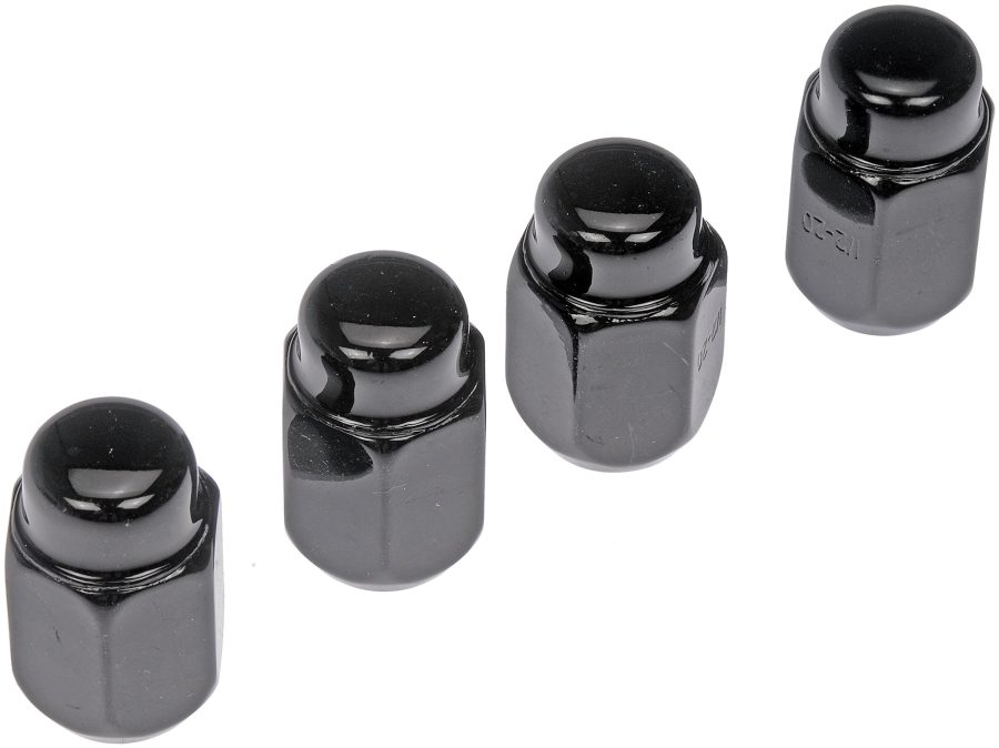 DORMAN 711-211 Wheel Nut Black Chrome Acorn 2-Pc 1/2-20 Compatible with Select Models, 4 Pack