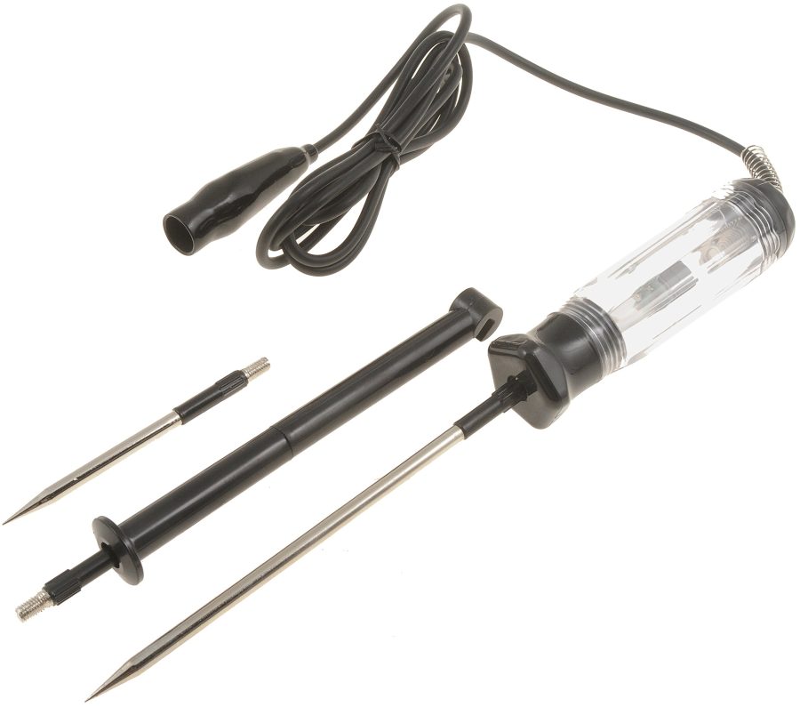 DORMAN 86273 Circuit Tester - Light/Sound Hook Probe with Interchangeable Tips, Silver, Clear, Black