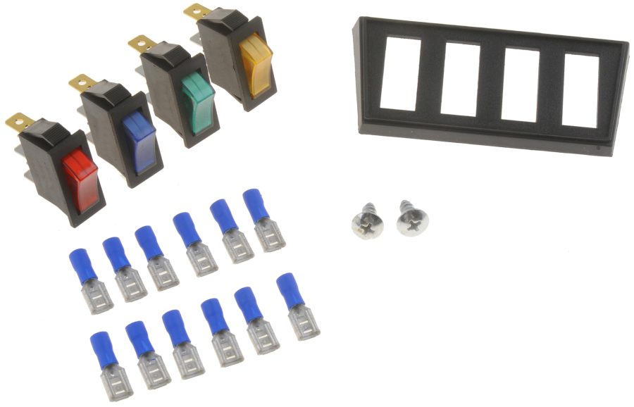 DORMAN 86923 Electrical Switches - Multiple Rocker Kit Red, Blue, Amber and Green, 4 Piece Universal Fit