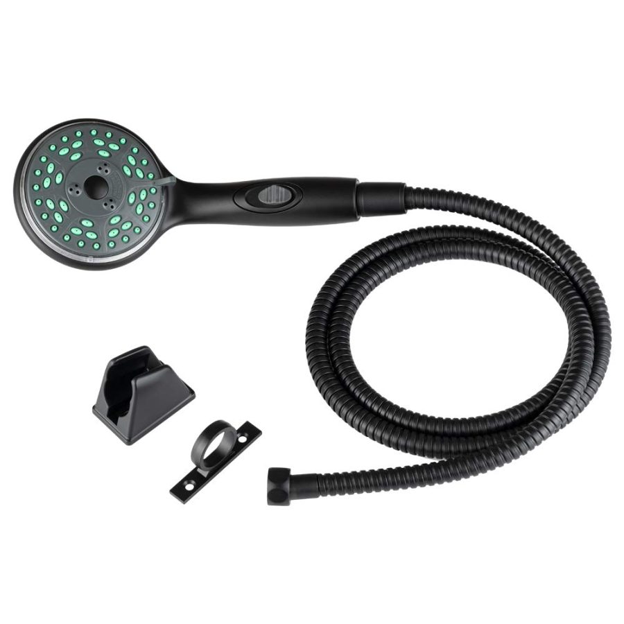 DURA FAUCET DF-SA432K-MB Premium RV Handheld Shower Wand and Hose Kit - Eco-Friendly On/Off Switch (Matte Black)