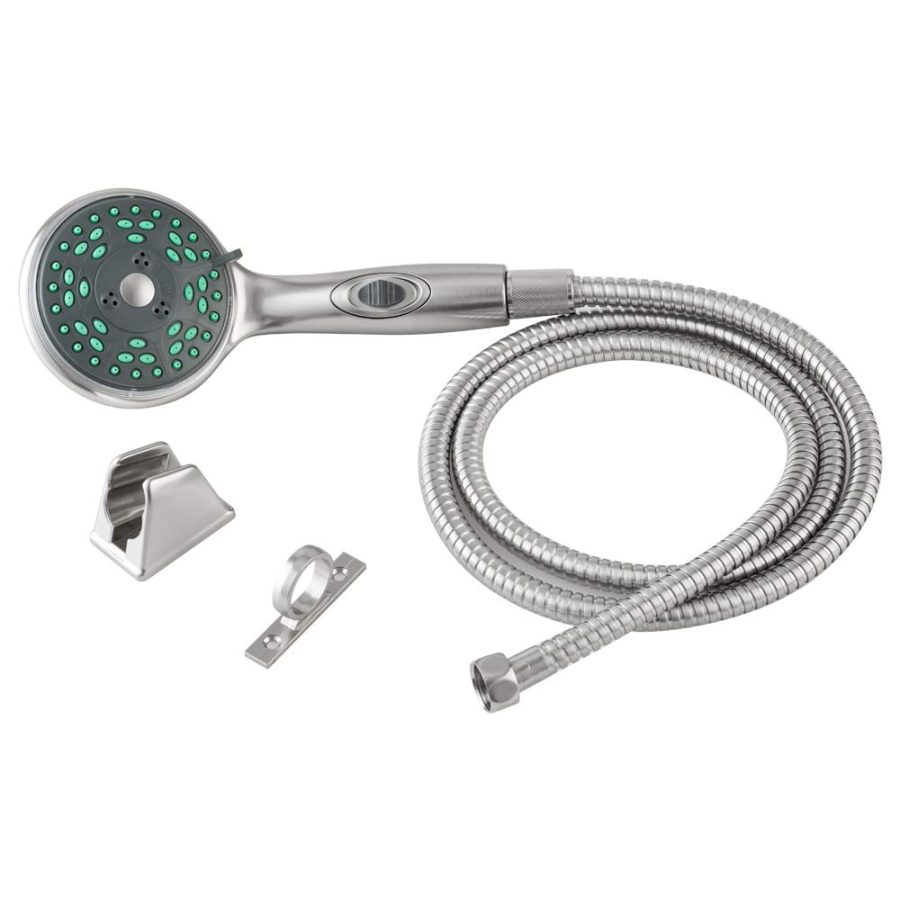 DURA FAUCET DF-SA432K-SN Premium RV Handheld Shower Wand and Hose Kit - Eco-Friendly On/Off Switch (Brushed Satin Nickel)