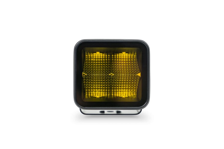 DV8 BE3EW40W-A 3-Inch Elite Series LED Amber Off-Road Light Pod | Flood Light Pattern | Size: 3 INCHx 3 INCHx 2.75 INCH| Bezel-less Housing with Heat Fins