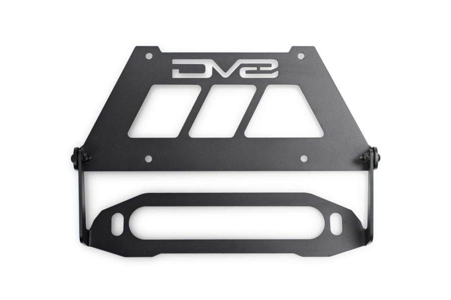 DV8 LPBM-02 Fairlead Mounted Flip-up License Plate Bracket | Universal Design Compatible with Flat Standard Fairlead Mounts | Flips Up & Out of The Way to Provide Access to The Winch Rope