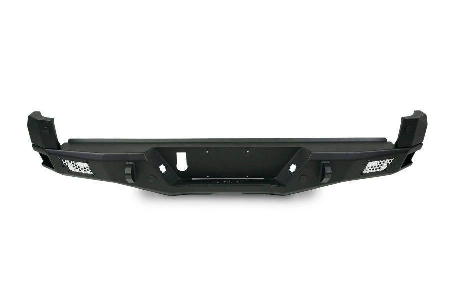 DV8 RBTT1-04 MTO Series Rear Bumper for 2016 - Current Tacoma | Corner Side Steps | Auxiliary Light Mounts | Paintable Mesh Panels | Works with Sensors | Compatible with OEM Tow Package