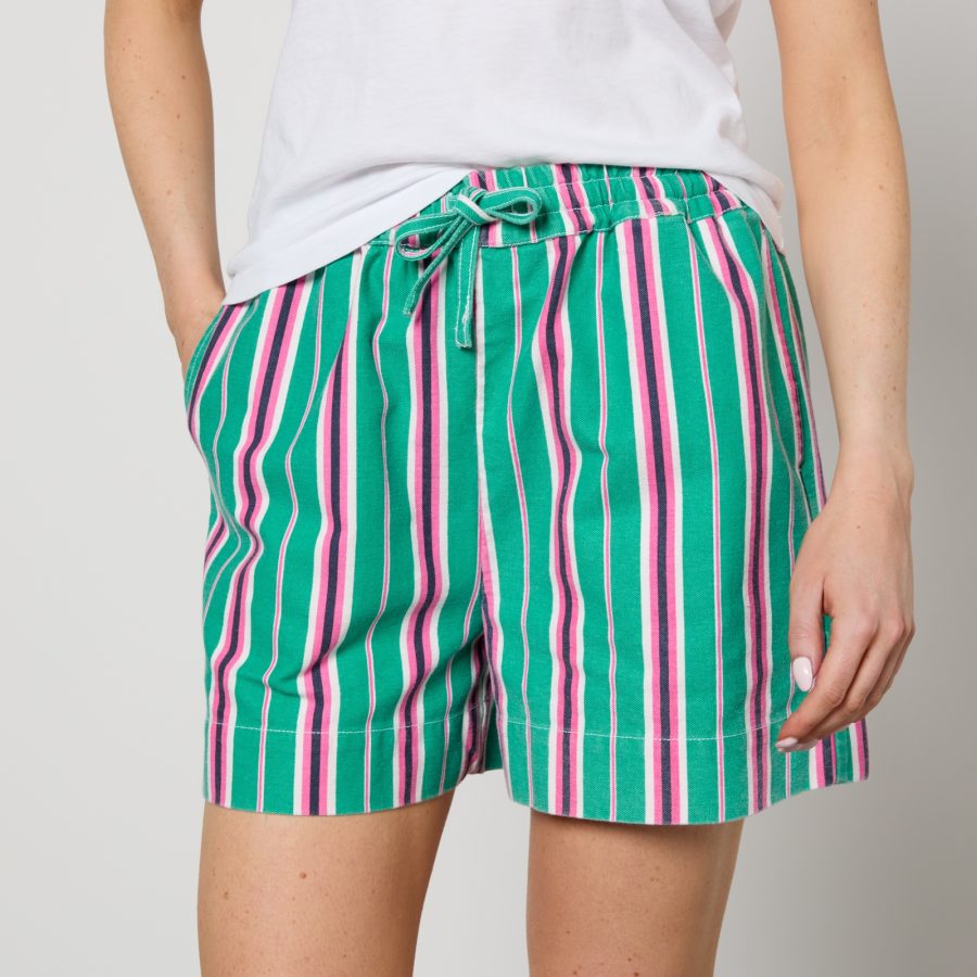 Damson Madder Rafe Striped Organic Cotton-Twill Shorts - UK 12