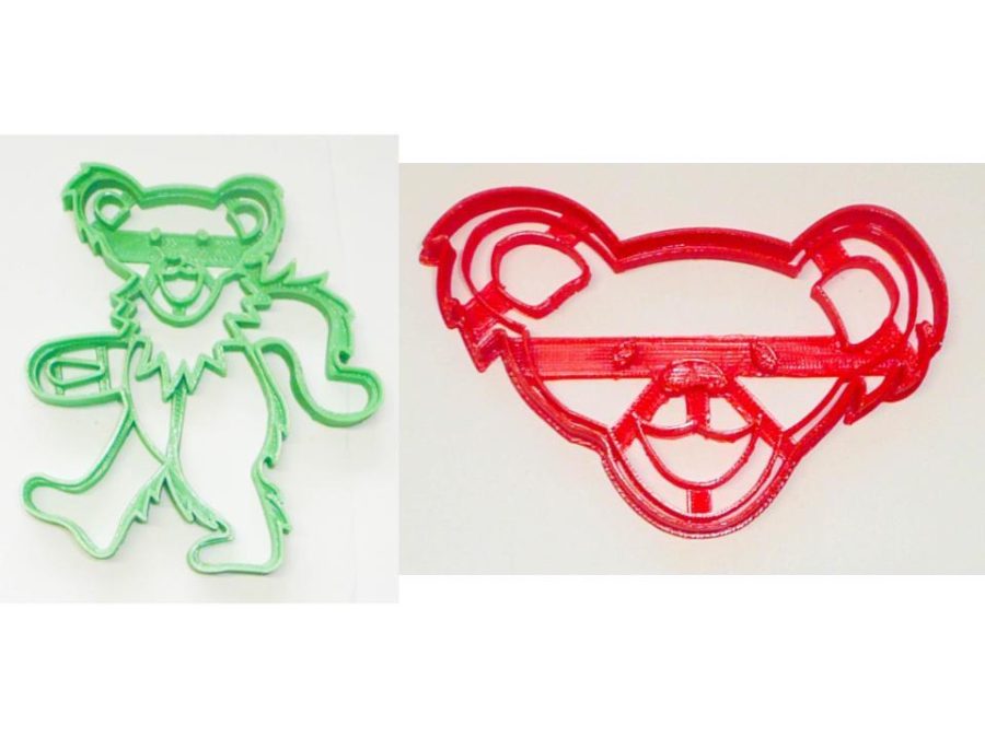 Dancing Teddy Bears 1960s Rock Music Set Of 2 Cookie Cutters USA PR1439