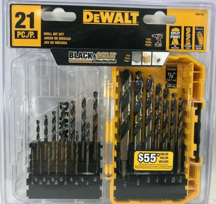 DeWalt - DWA1181 - Black and Gold Drill Bit Set - 21-Piece