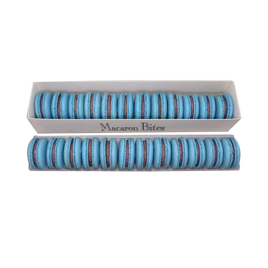 Decadent French Macarons Gift Box of 24 - Blueberry Delights