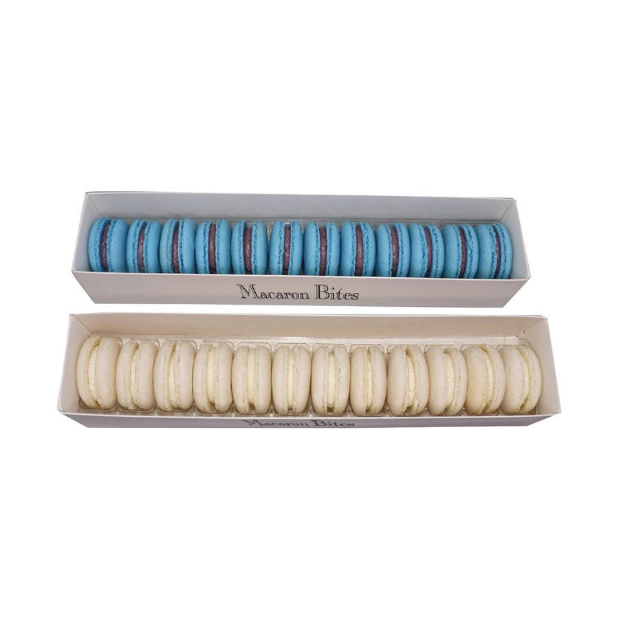 Delightful Macaron Party Box - Blue and White Assortment