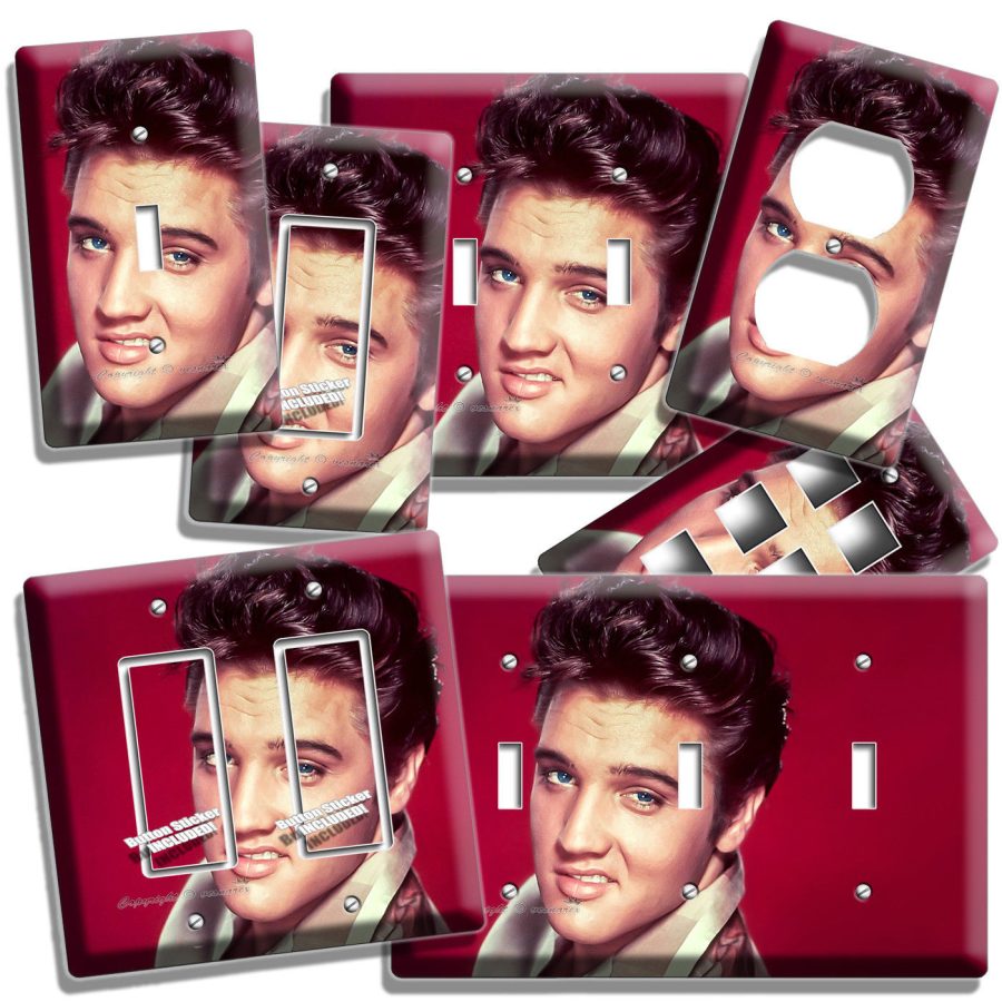 ELVIS PRESLEY SEXY SMILE BLUE EYES LIGHT SWITCH PLATE OUTLET ROOM HOME ART DECOR