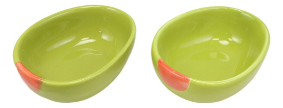 Ebros Ceramic Green European Olive Half Slice Small 4oz Dipping Bowl (SET OF 2)