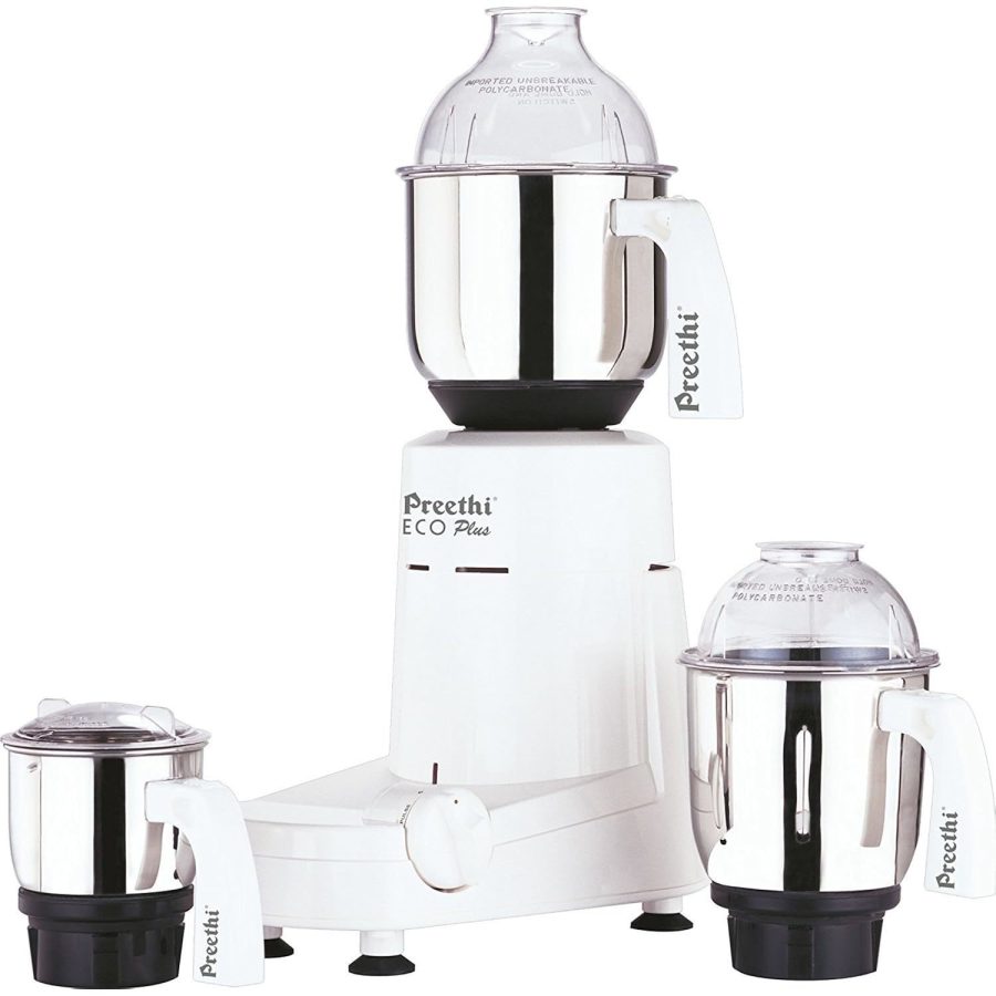 Eco Plus Mixer Grinder 110-Volt For Use In Usa/Canada, White, 3-Jar