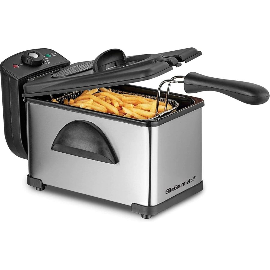 Edf2100 Electric Immersion Deep Fryer Removable Basket Adjustable Temperature, L