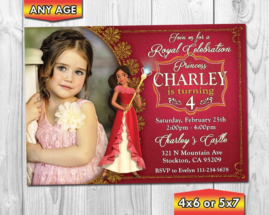 Elena of Avalor Photo Birthday Party Invitation