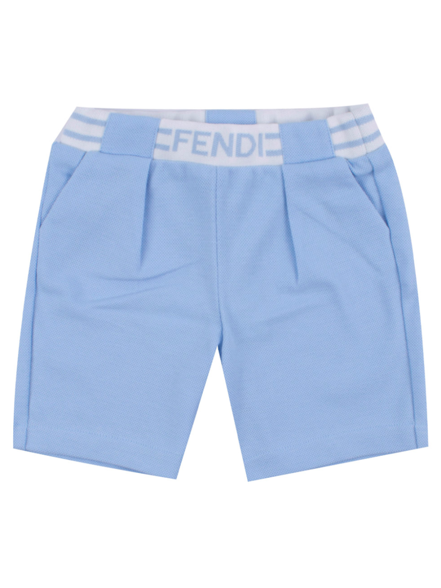 FENDI BABY Cotton Shorts Light Blue