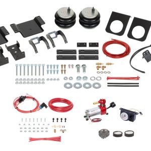 FIRESTONE 2831 Helper Spring Kit; All-In One; Air Spring; Analog; Frame Mount; Up To 5000 Pound Leveling Capacity; Adjustable From 5 To 100 PSI; Polyurethane; With Air Compressor/ Air Control/ Hardware for 2005-2023 Toyota Tacoma