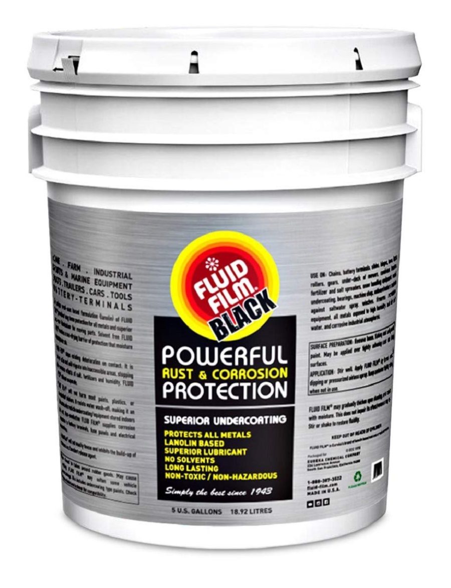 FLUID FILM PNASB Black Non-Aerosol, Long Lasting Corrosion, Penetrant & Lubricant, Anti-Rust Coating, Protects All Metals in Marine and Undercoating in Automotive & Snow-Handling Vehicles, 5 Gallons