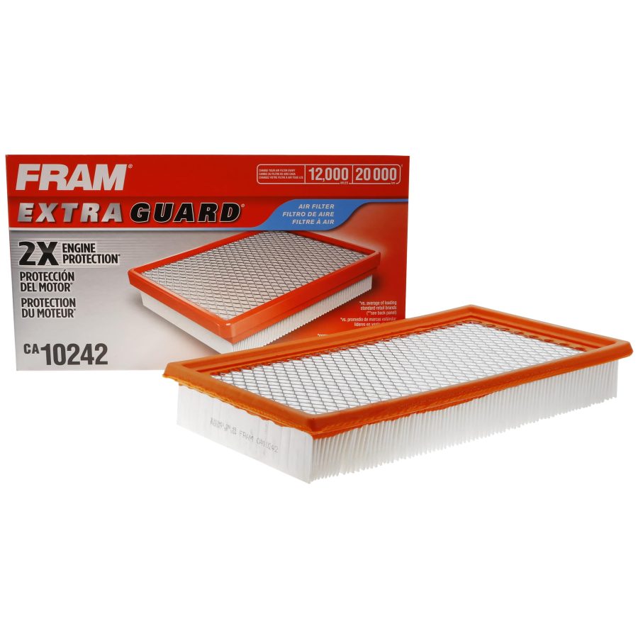 FRAM CA10242 Extra Guard Replacement Engine Air Filter for Select Ford, Lincoln, Mazda, and Mercury Models, Provides Up to 12 Months or 12,000 Miles Filter Protection