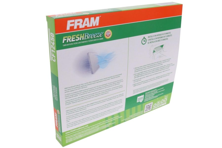 FRAM CF12450 Fresh Breeze Cabin Air Filter Replacement with Arm & Hammer Baking Soda and Activated Carbon, 2 Year Protection, Easy Install, Fits Select Jeep Models