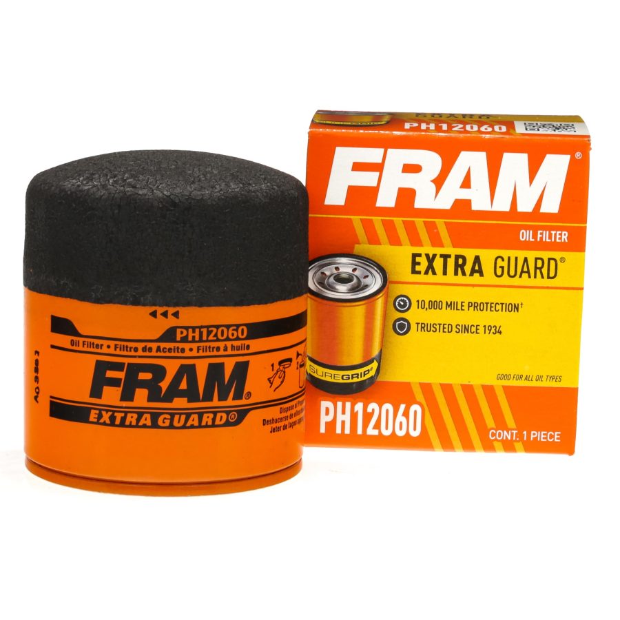 FRAM PH12060 Extra Guard 10K Mile Change Automotive Replacement Interval Spin-On Engine Oil Filter for Select Vehicle Models