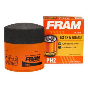 FRAM PH2 Extra Guard 10K Mile Change Automotive Replacement Interval Spin-On Engine Oil Filter for Select Vehicle Models