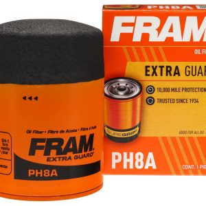 FRAM PH8A Extra Guard 10K Mile Change Automotive Replacement Interval Spin-On Engine Oil Filter for Select Vehicle Models