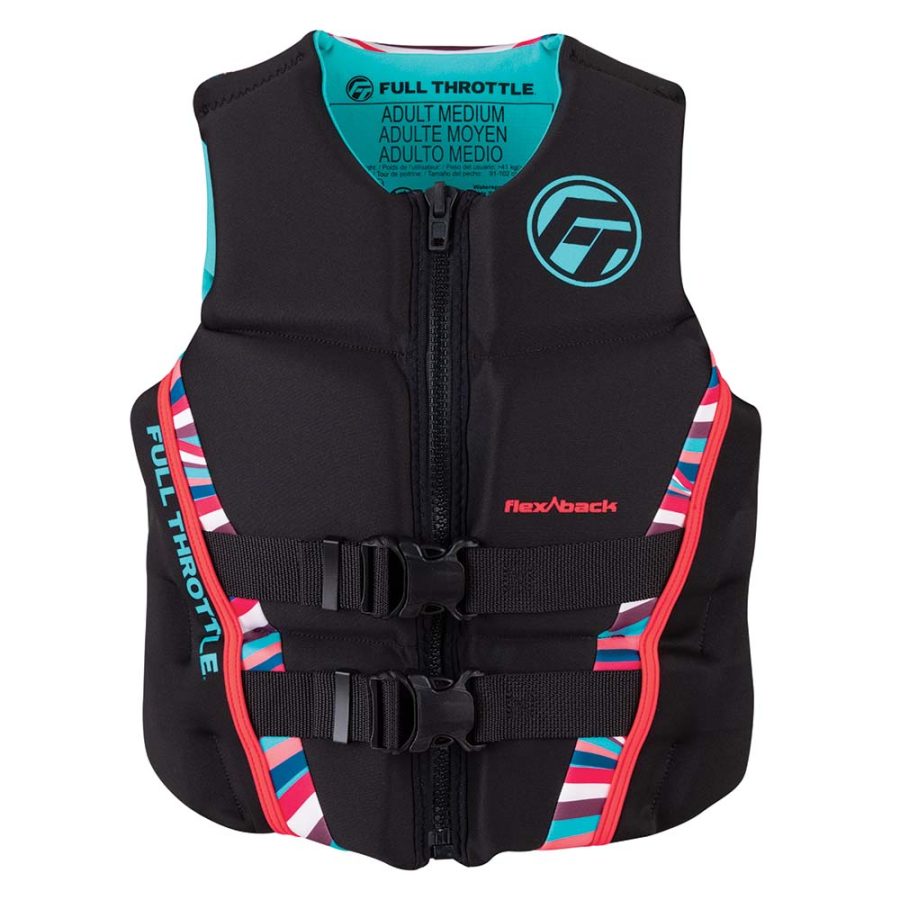 FULL THROTTLE 142500-105-820-22 WOMENS RAPID-DRY FLEX-BACK LIFE JACKET - WOMENS S - PINK/BLACK