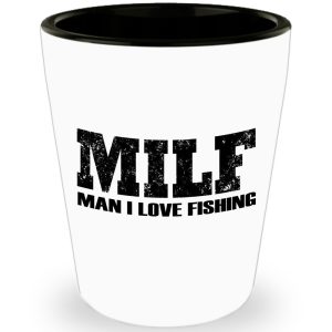 Fathers day Gifts - MILF Man I Love Fishing - Shot Glass by HappyHome Shop